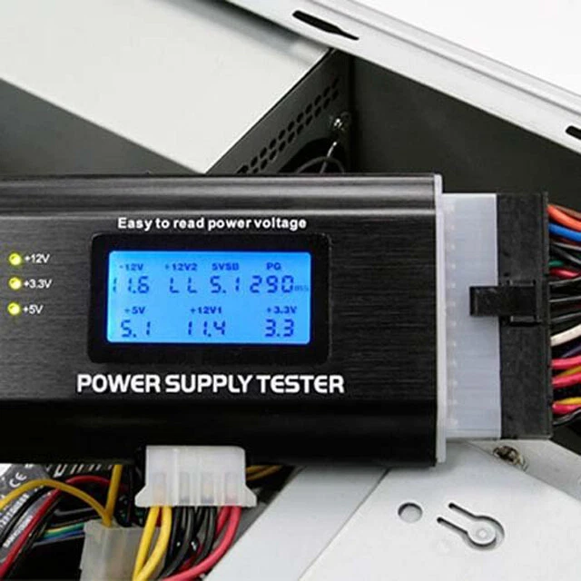 TRIXES Power Supply Tester NEW ATX LCD HD 20 24 Pin SATA LCD Diagnose PSU - Image 2 of 4