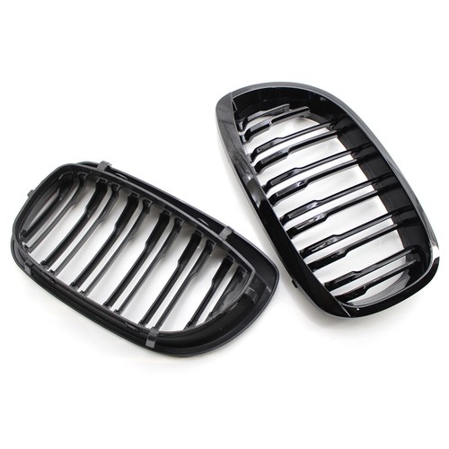 Glossy Dual Slat Front Kidney Grille For 2003-05 BMW 3 Series E46 Coupe Facelift - Picture 6 of 9