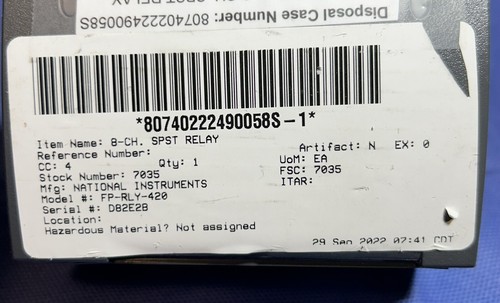 Relé SPST National Instruments FP-RLY-420 8 canales 185151A-01 - Imagen 3 de 4