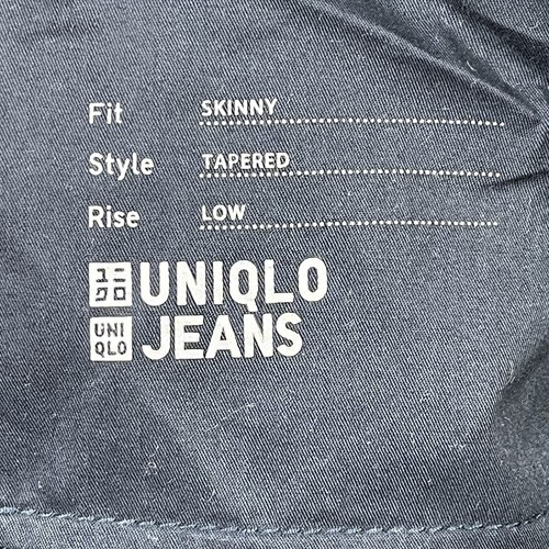 Uniqlo Jeans Herren W29 L34 marineblau Skinny Stretch spitz zulaufend niedriger Bund Reißverschluss neu mit Etikett - Bild 14 von 15