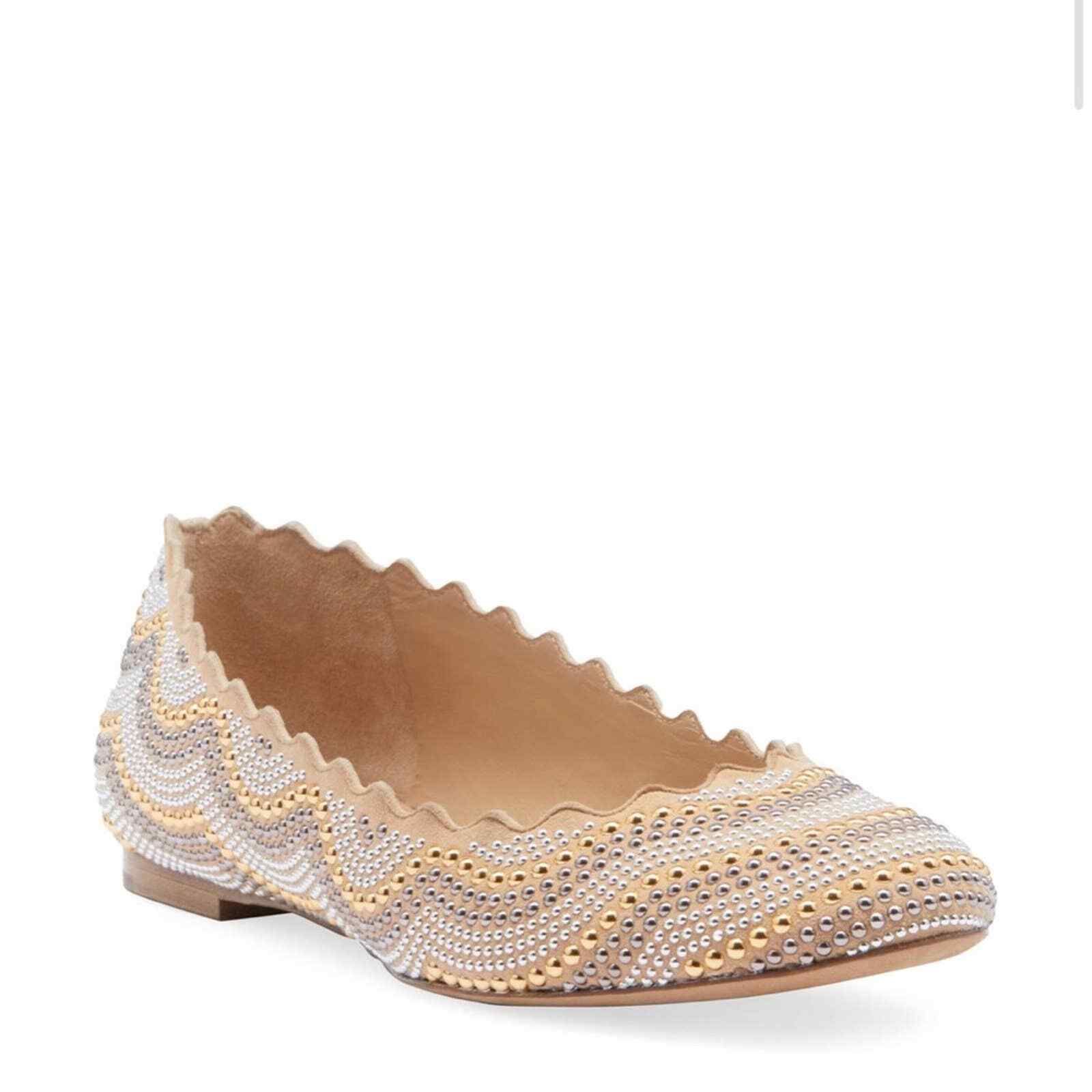 NWT Chloé Lauren Studded Suede Ballet Flats 6.5US | eBay