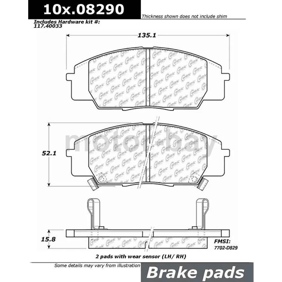 Juego de pastillas de freno de disco delanteras traseras para Honda Civic 2006 2007 2008 2009 2010 2011 Foto 4 de 4