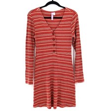 Alya Sweater Dress Womens L Red Boho Retro 70's Hippie Casual Travel Weekend