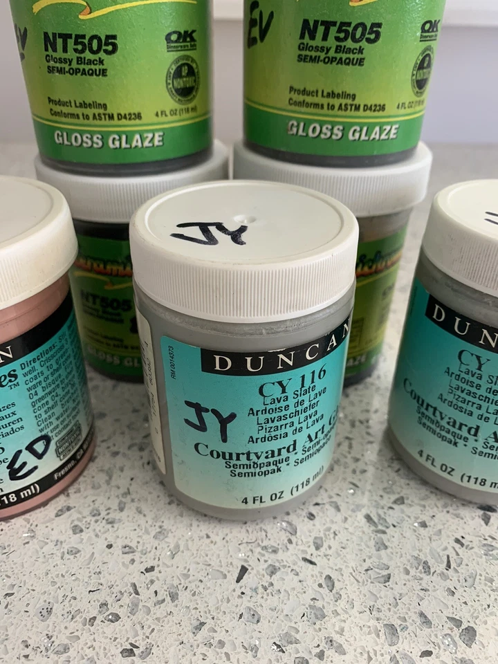 LOTE DE 9- ESMALTES CERÁMICOS DUNCAN & CERAMICROMADOS, SURTIDO Caja 23 Foto 3 de 4