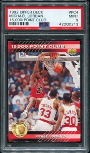 PSA 9 MINT 1992 UPPER DECK MICHAEL JORDAN #PC4 BULLS 15,000 POINT CLUB 0213 SDB1
