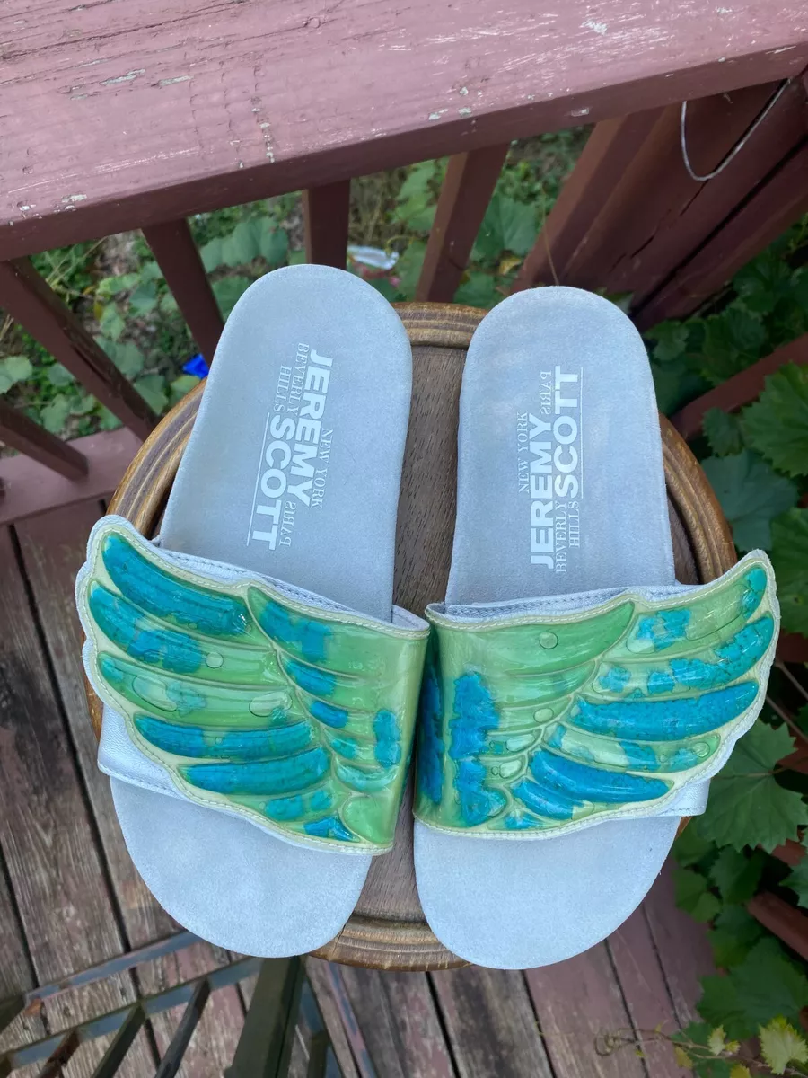 Vi ses kan ikke se apologi US Size 9 Jeremy Scott Adidas GEL WINGS Adilette Pool Slides Sandals D65983  | eBay