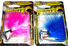 Blakemore 3/8 Salmon Steelhead Runner Maribou Jigs (Lot of 2-Bl Fusion/Rainbow)