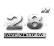 28" 28 INCH Rim SIZE MATTERS Chrome Truck Car Badge Emblem Fender Trunk SM28