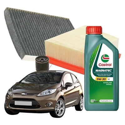 MISTI Kit Tagliando Ford Fiesta VI 1.2 16v 60kw 82cv + 4lt Castrol Magnatec 5w30 A5