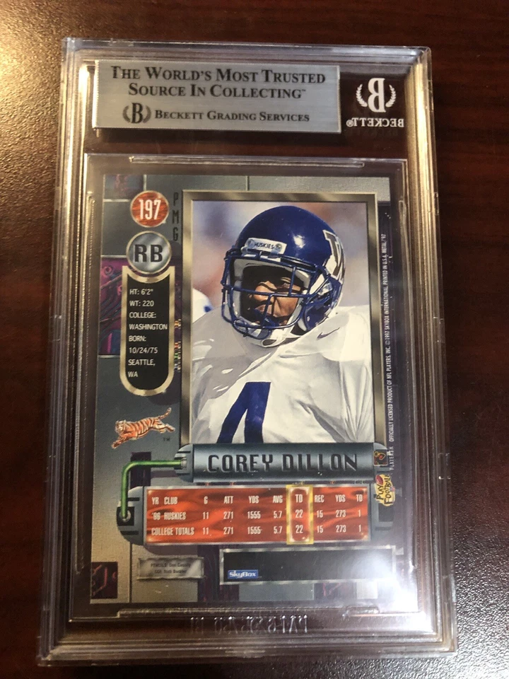 1997 METAL UNIVERSE PRECIOUS METAL GEMS RED PMG #197 COREY DILLON BGS AUTHENTIC - Image 2 of 2