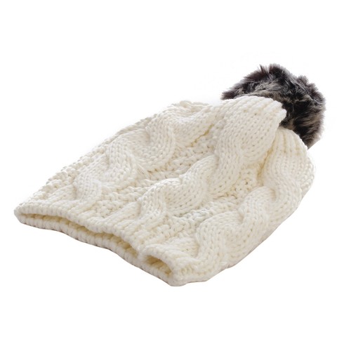 Premium Twist Cable Knit Solid Color Winter Beanie Hat w/ Pom Pom- Diff Colors - Picture 7 of 21