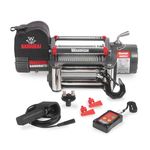 Warrior Samurai Electric Winch V2 Next Gen 8000lb Wireless Remote Control Heavy - Picture 13 of 15