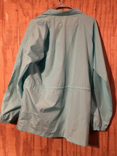 IZOD XFG PACKABLE HOOD RAIN PULLOVER WINDBREAKER TEAL JACKET L - Picture 3 of 4
