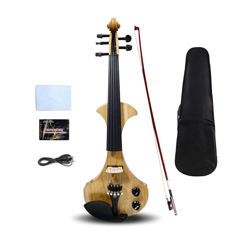 5 String Electric Violin 4/4 Ebony Fittings Solid wood Violin with Case Bow - Image 2 of 4
