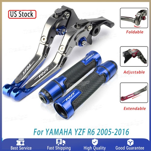 For YAMAHA YZF R6 2005-2016 Adjustable Handlebar Grips Brake Clutch ...