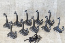10 PCS Cast Iron Vintage Style Coat Hooks Hat Hook Rack Hall Tree Forged Silver