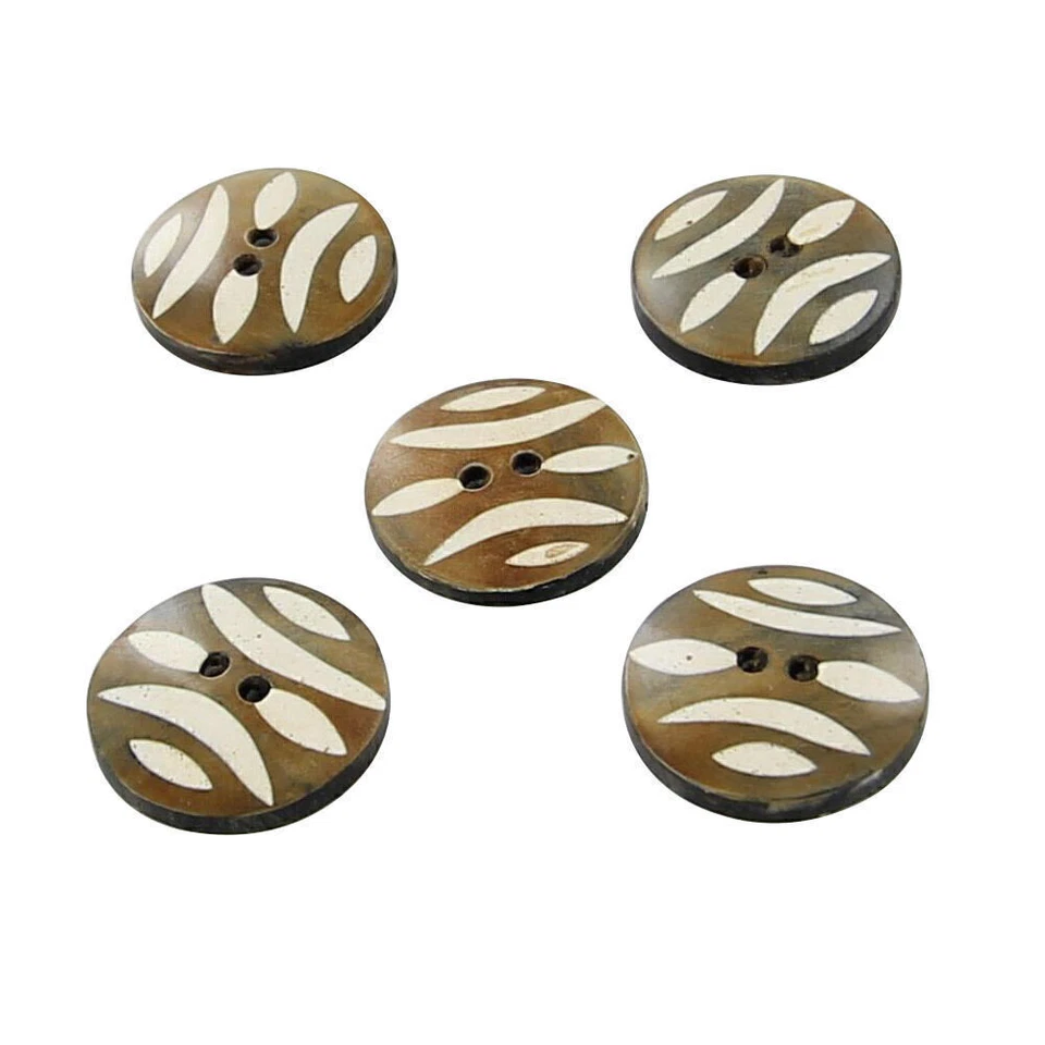 5 Pieces Real Horn Buttons Set, Blazers Suits Coats Natural Horn Blazer Buttons - Image 2 of 3