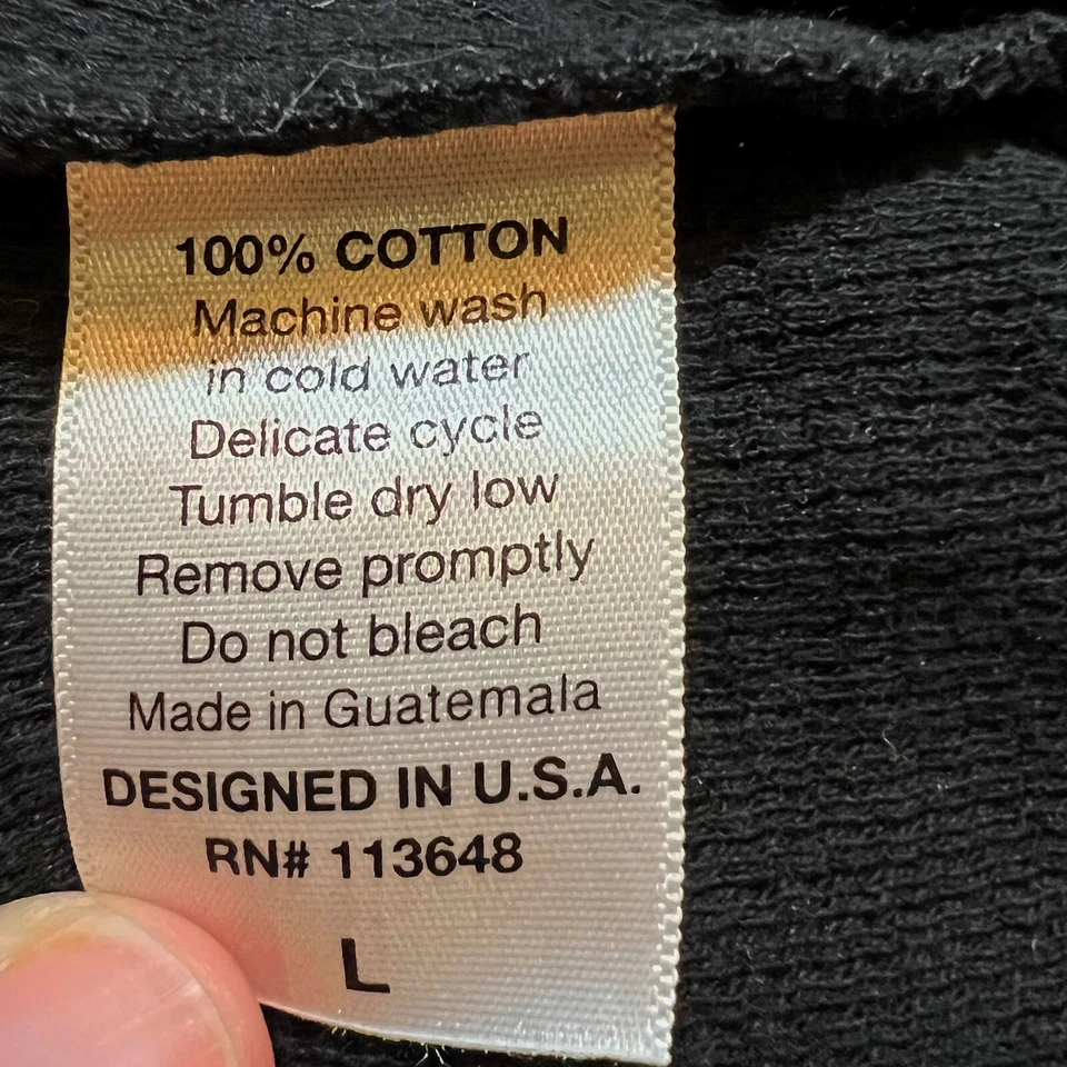 VOLCOM Shirt Mens Large Black Gray Striped Embroidered Logo Waffle Knit Thermal - Image 3 of 4