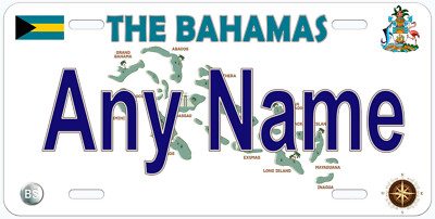 The Bahamas Caribbean Any Name Personalized Novelty Car License Plate
