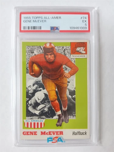 1955 TOPPS ALL AMERICAN FOOTBALL 74 GENE MCEVER TENNESSEE VOLS PSA 5