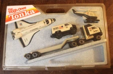 Tonka The Tough Ones NASA Space Shuttle Tractor Trailer Helicopter Van Gift Set
