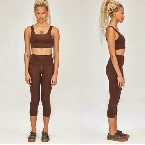 Brown Cropped Leggings #4008 Size 