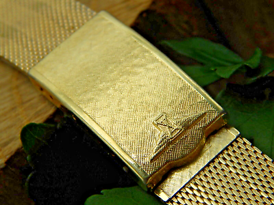 Vintage yellow gold filled mesh Kestenmade LONGINES integrated watch band 17.5mm Vintage yellow gold filled mesh Kestenmade LONGINES integrated watch band 17.5mm