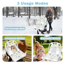 Car Seat Cover Baby Winter Carseat Covers Boy Infant Canopy Breathable Mesh Peep