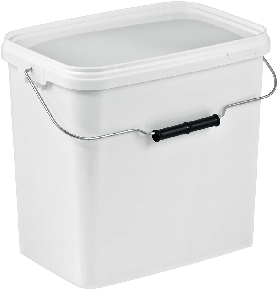 SILPLAST 10 Liter Eimer rechteckig mit Deckel weiß Behälter Kunststoffeimer