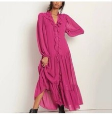 Anthropologie Farm Rio Culebra Ruffled Maxi Dress