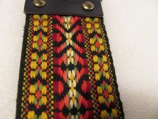 Kalimar Camera Strap Vintage 2" Wide Embroidered Red Yellow Pink Plaid Aztec 50"