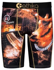Ethika the Staple Music Microphone Goat Flow Silver Chain Long Boxer Men's M NIP