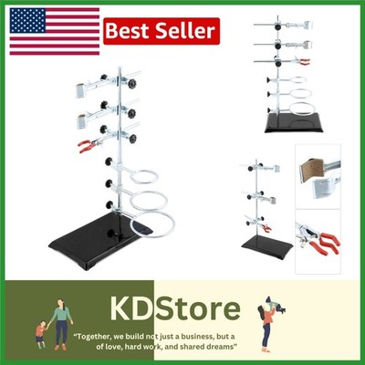 Laboratory Grade Metalware Set - Durable Support Stand with Adjustable Clamps