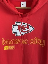 Nike Kansas City Chiefs Red Fleece Lined Pullover Hoodie Sweatshirt Men’s LARGE
