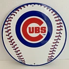 12" Chicago Cubs Baseball Tin Sign ~ Vintage MLB 2007 Gas Pump Style