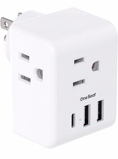 2pack- 6 Outlet Multi Plug Outlet Extender 2 USB C  1 USB A With 3 AC 