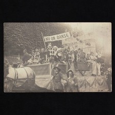 Old postcard photo card Sannois / Carnival 1919 / Cavalcade / Char de la Révolution