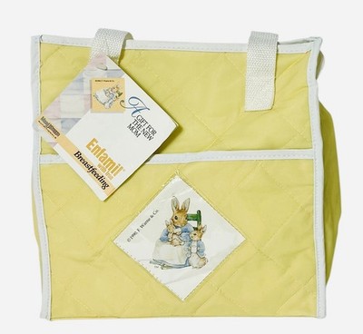 Vintage Peter Rabbit Beatrix Potter Quilted Yellow Baby Diaper Bag RARE  -New