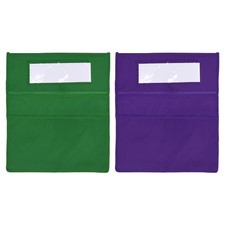 3 Slots Chair Pockets for Classrooms, 2pcs ,Purple/Green