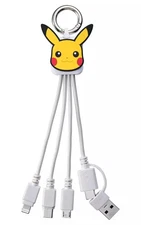 Pokemon Pikachu 3in2 Multi Charging Cable USB Type C Lightning MicroUSB