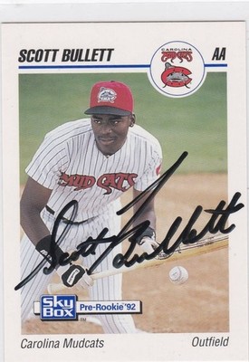 1992 Sky Box #60 Scott Bullett Mudcats Signed Auto IP Free Shipping!