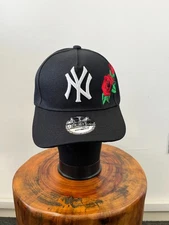 NEW YORK YANKEES NY Embroidery Rose Men Adult Sport Baseball Cap Adjustable