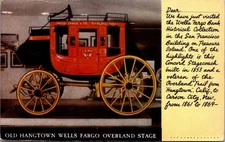 OLD HANGTOWN WELLS FARGO STAGE Postcard