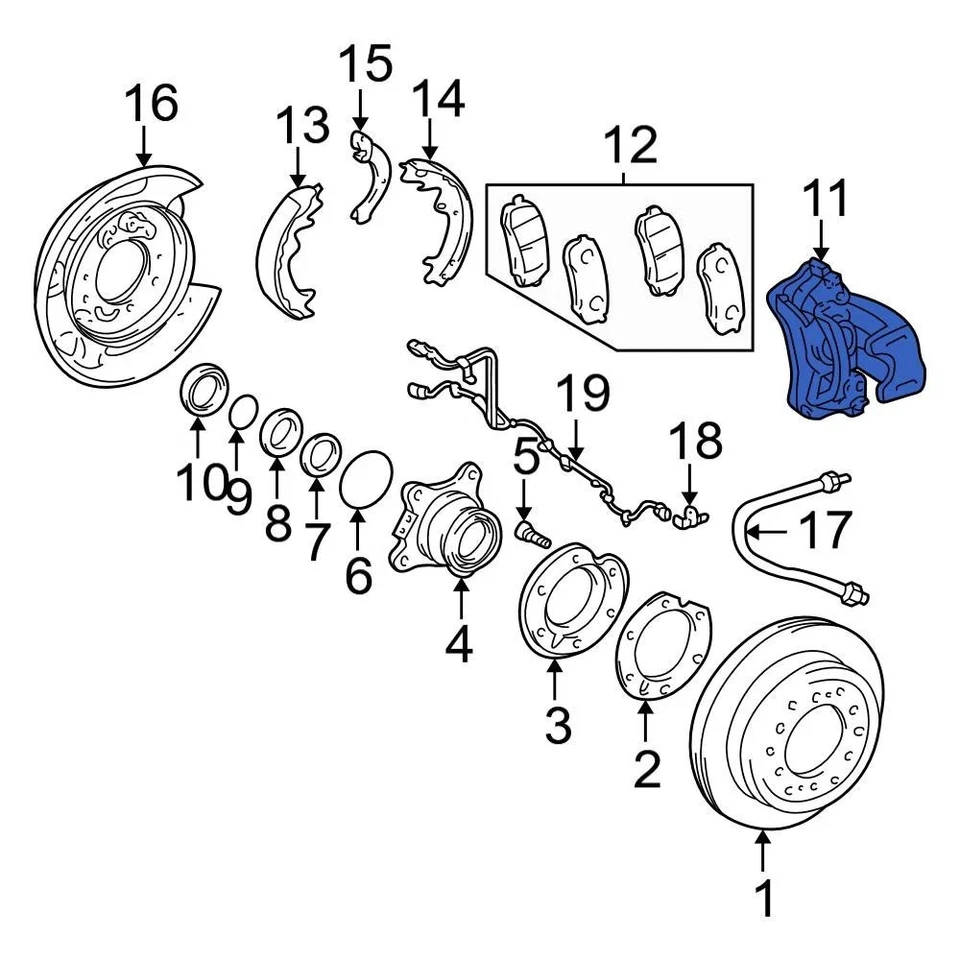 For Toyota 4Runner 2003-2009 Toyota 4773035170 Rear Right Disc Brake Caliper Foto 3 de 3
