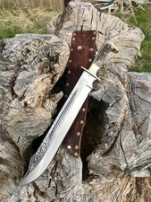 Cuchillo Bowie Bowie de supervivencia de acero al carbono 23" hecho a mano mango de hueso espiga completa
