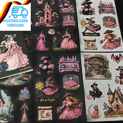 Scrapbook Stickers Set,20 Blätter  Gothic Journaling Zubehör for Bullet Journal,