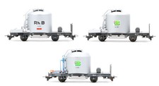 BEMO 'HOe' GAUGE LOT OF 3 RhB SILVER CEMENT WAGONS