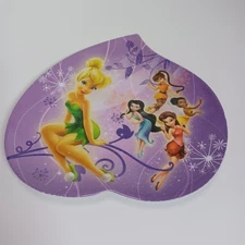 Vtg Disney Tinkerbell Fairies Princess Zak Designs Kids Plate Leaf Shaped Purple