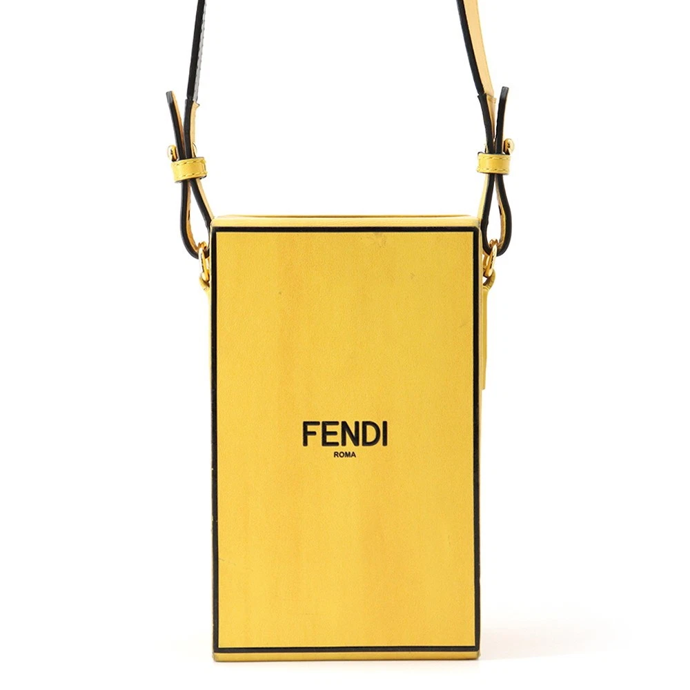Fendi — FENDI Box Shoulder Bag Leather Yellow 7VA519 ADP6
