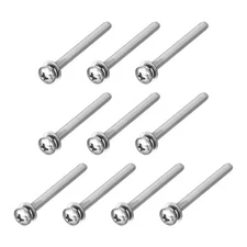 10Pcs M4 x 40mm 304 Stainless Steel Phillips Pan Head Machine Screws Bolts